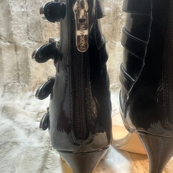 Mack J Western Inspired Patent Multi Strap High Heel Ankle Boot Sandals - Picture 7 of 9